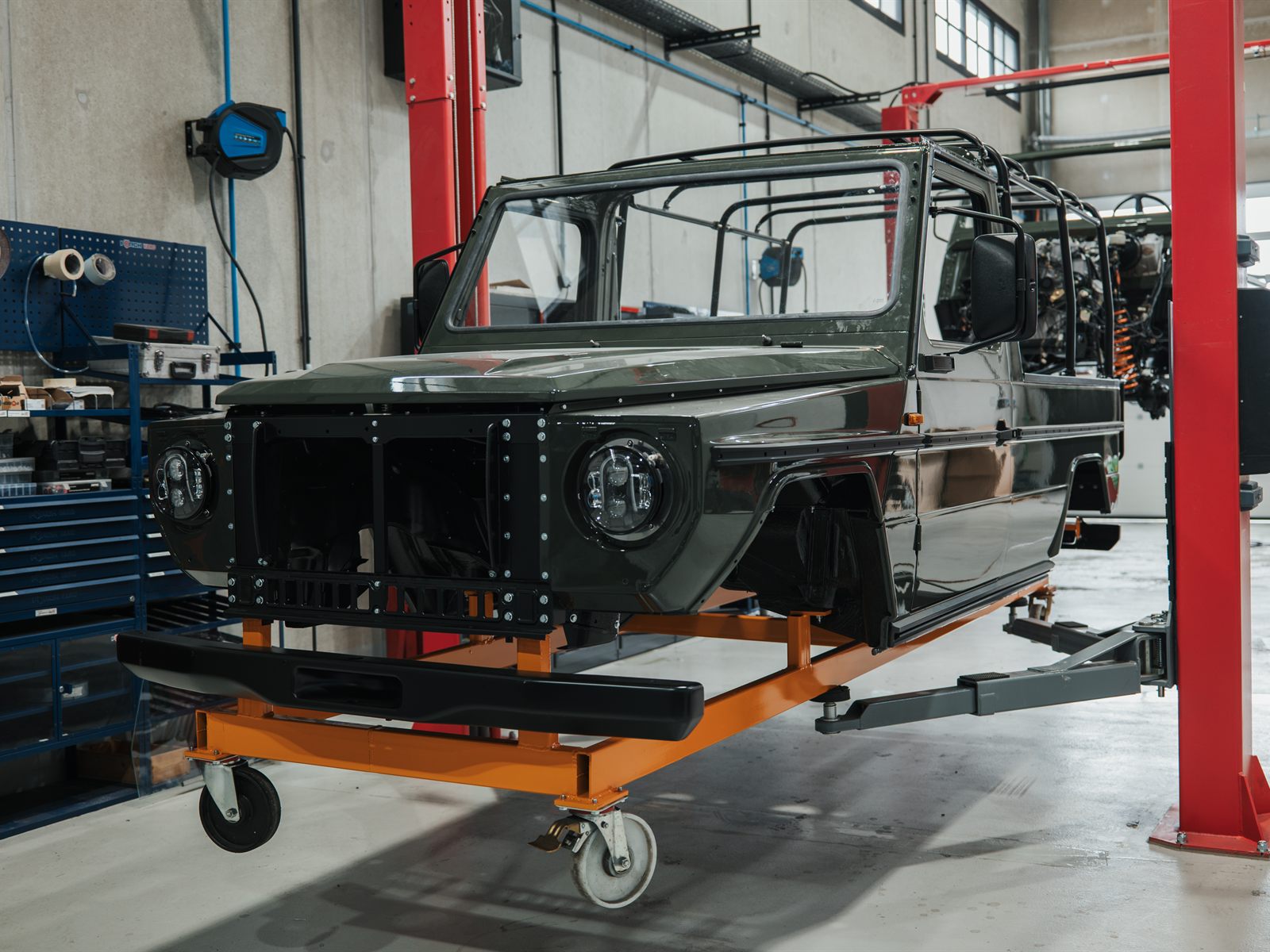 Classic G-Class undergoing a body-off restoration in the Banyan workshop