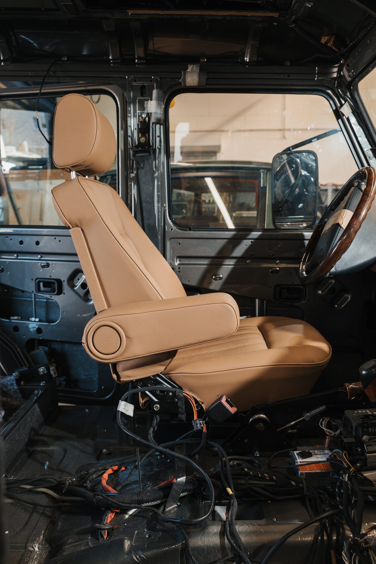 Partially disassembled G-Class cabin during restoration